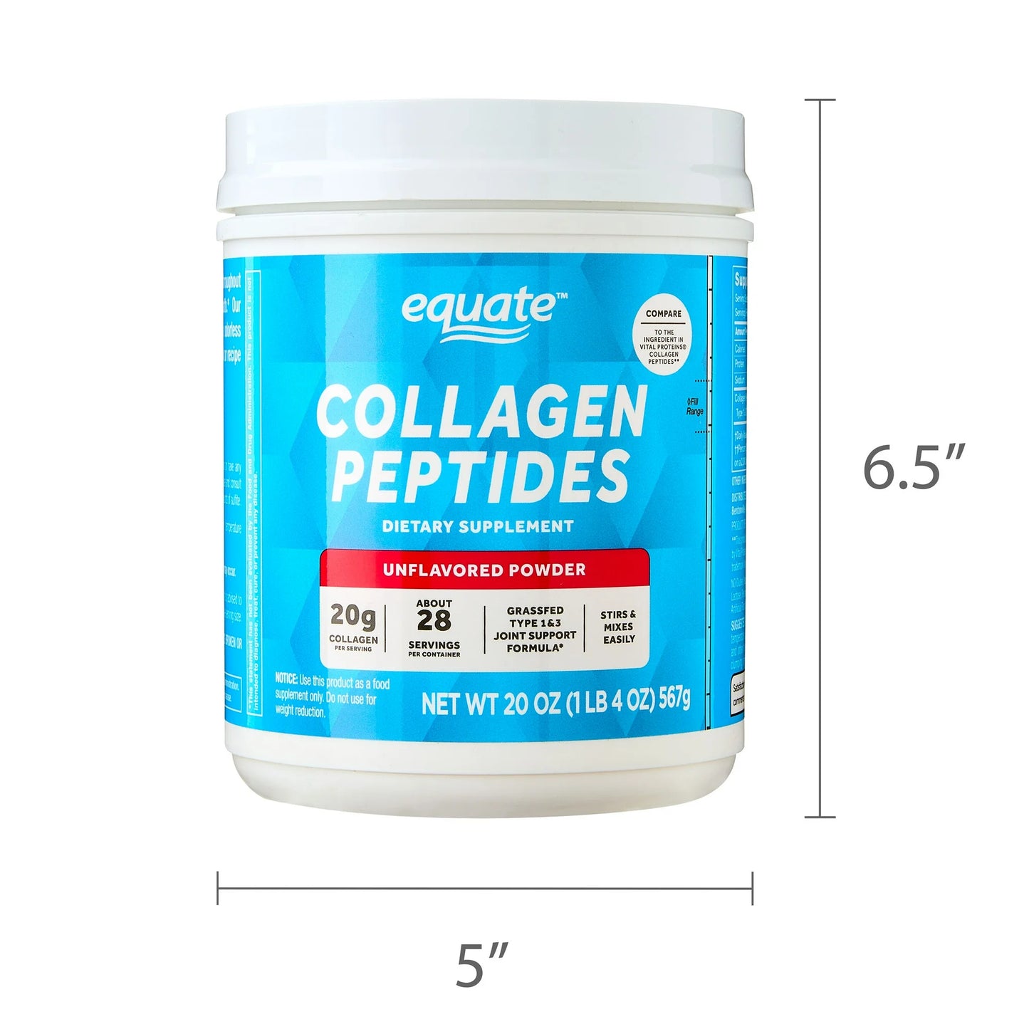 Equate Grass Fed Collagen Peptides Powder
