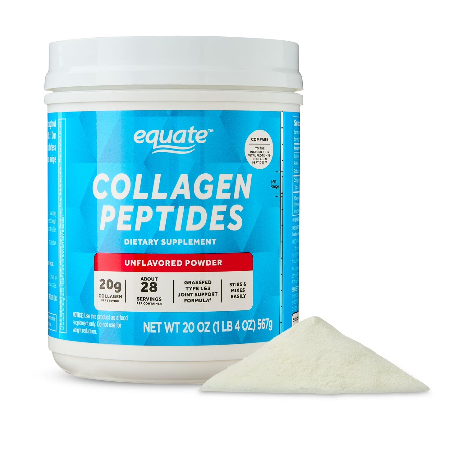 Equate Grass Fed Collagen Peptides Powder